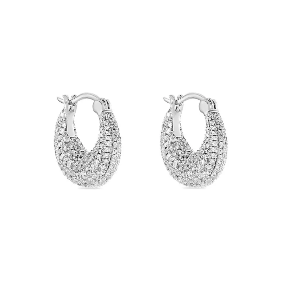 Créoles Sofia Argent Blanc Oxyde De Zirconium