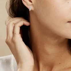 Créoles Sophie Rondes Argent Blanc Oxyde De Zirconium