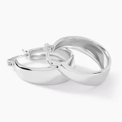 Créoles Suliac Argent Blanc