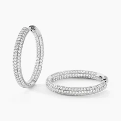 Créoles Suzel Argent Blanc Oxyde De Zirconium