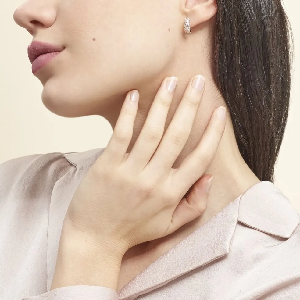 Créoles Sybilles Argent Blanc