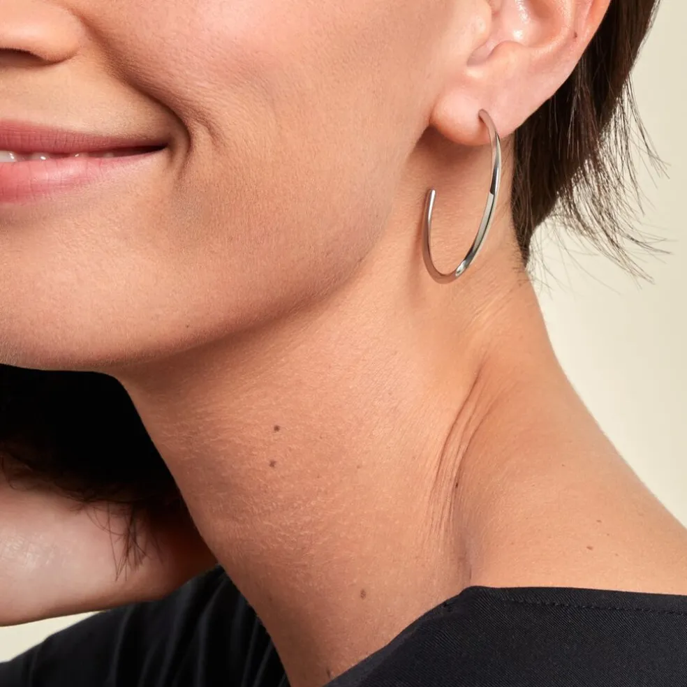 Créoles Tahaa Acier Blanc