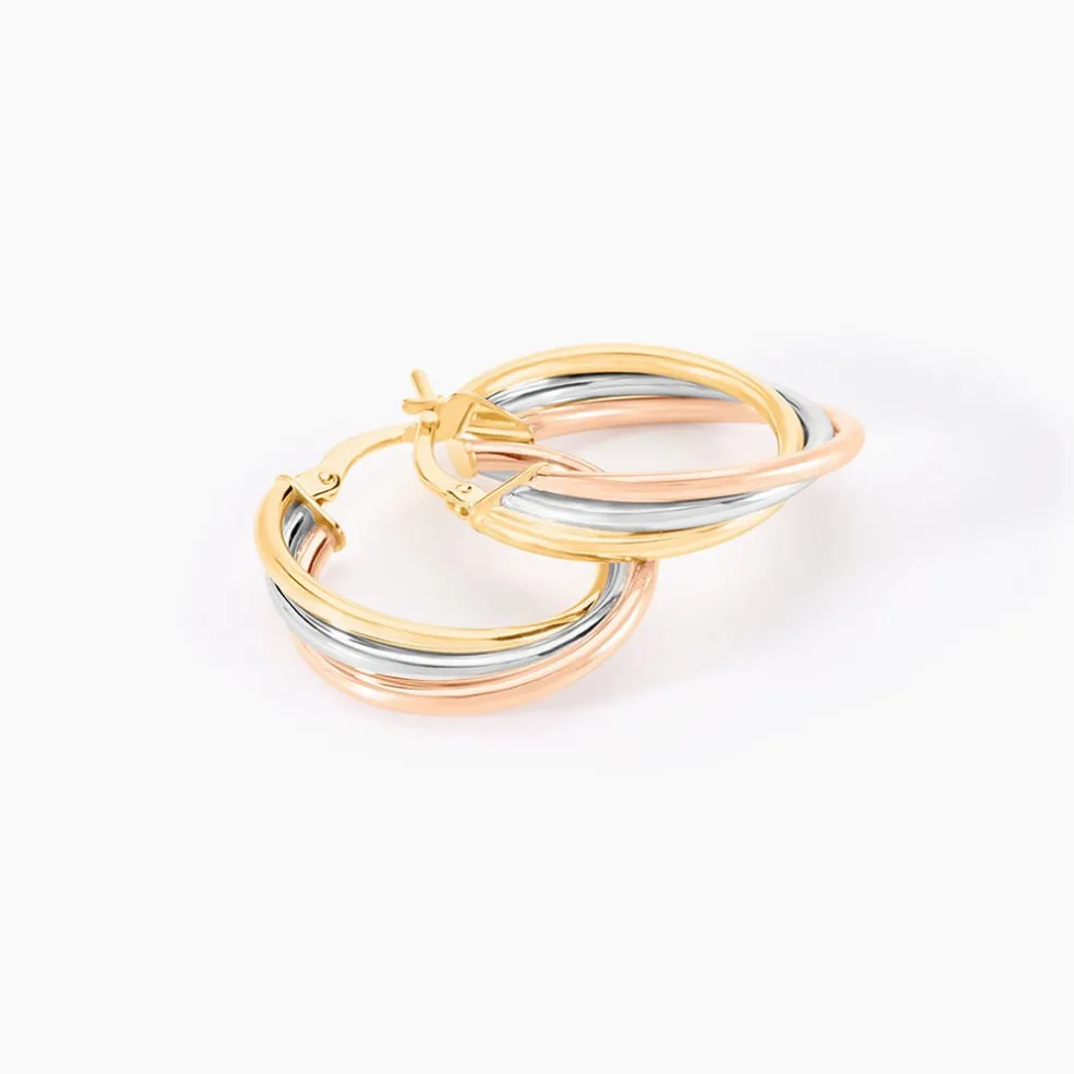 Créoles Tanya Or Tricolore