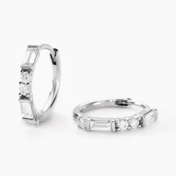 Créoles Taranis Or Blanc Diamant Synthétique