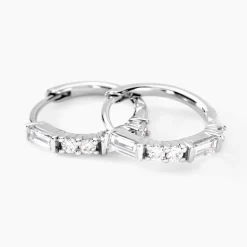 Créoles Taranis Or Blanc Diamant Synthétique