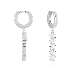 Créoles Teris Argent Blanc Oxyde De Zirconium