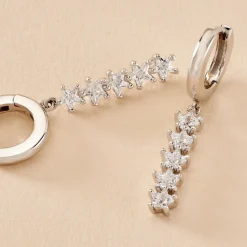 Créoles Teris Argent Blanc Oxyde De Zirconium