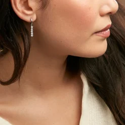 Créoles Teris Argent Blanc Oxyde De Zirconium