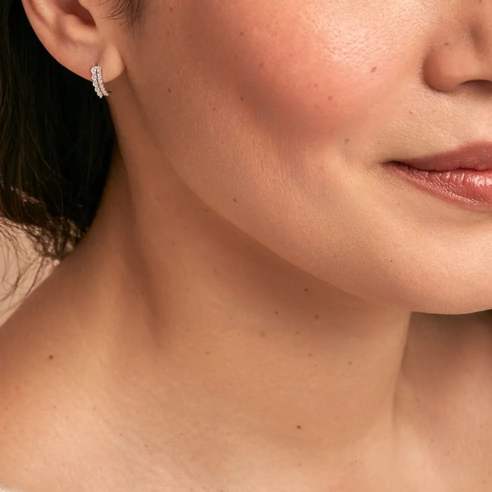 Créoles The Crown Or Blanc Oxyde De Zirconium