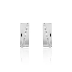 Créoles Timira Rondes Or Blanc Diamant