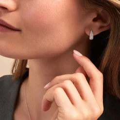 Créoles Tiwa Argent Bicolore Oxyde De Zirconium