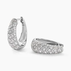 Créoles Tiwa Argent Blanc Oxyde De Zirconium