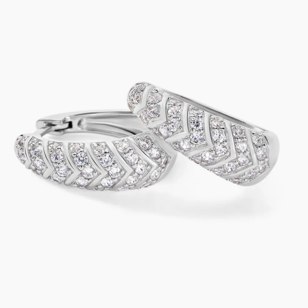 Créoles Tiwa Argent Blanc Oxyde De Zirconium