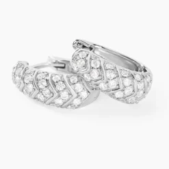 Créoles Tiwa Argent Blanc Oxyde De Zirconium