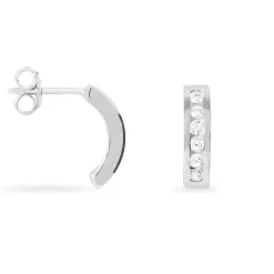 Créoles Tuna Rondes Argent Blanc Oxyde De Zirconium