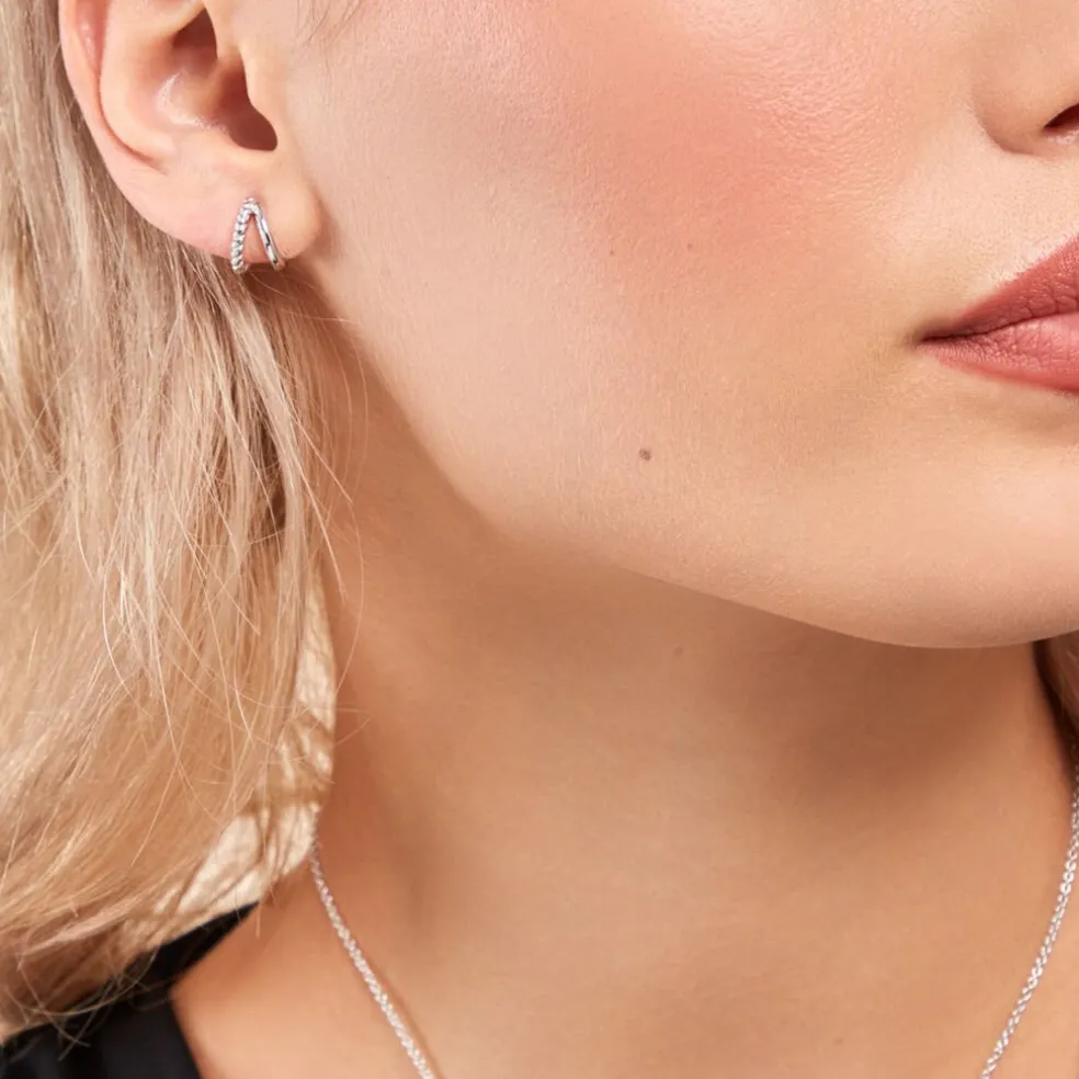 Créoles Two Argent Blanc