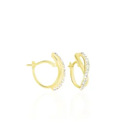 Créoles Ursella Or Jaune Strass