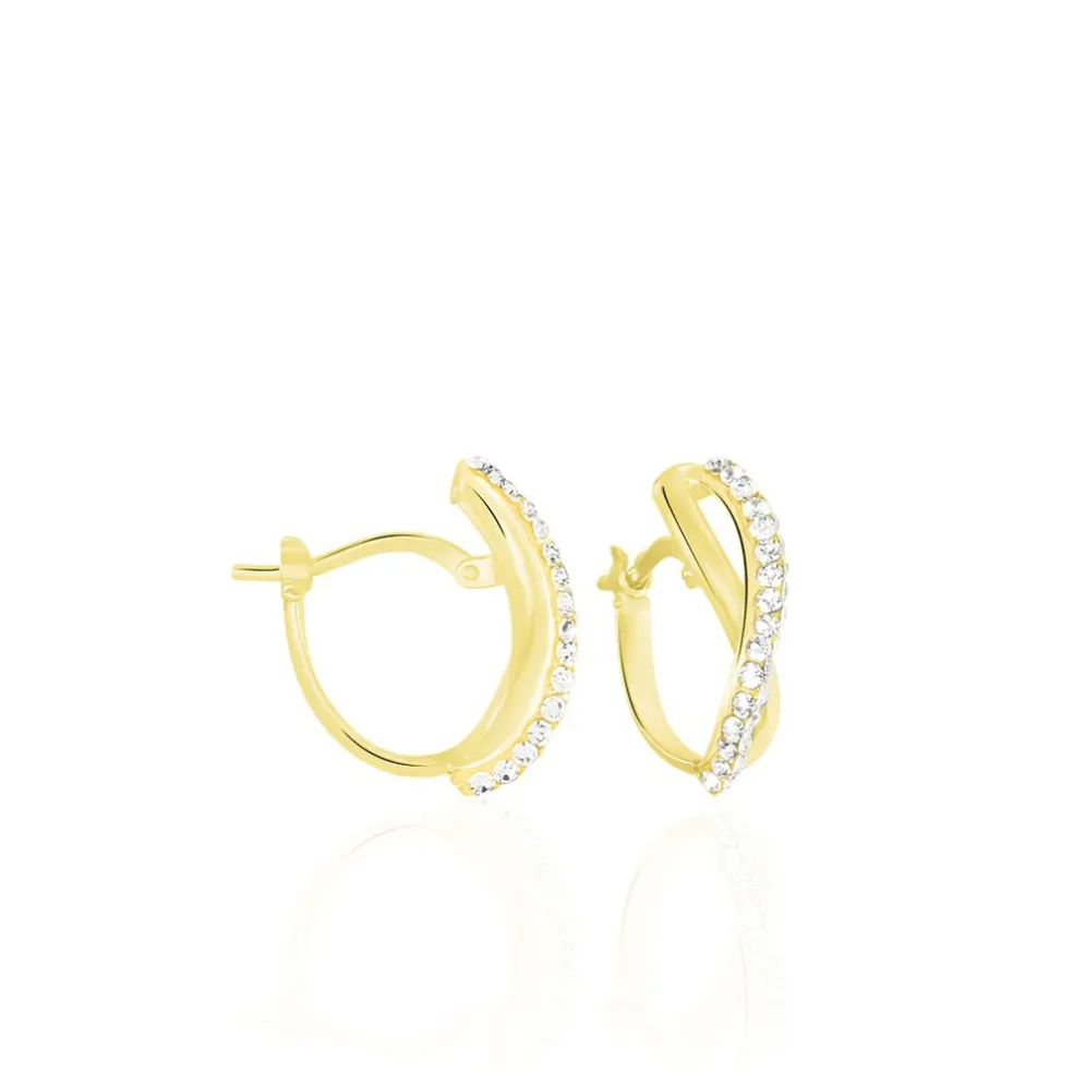 Créoles Ursella Or Jaune Strass