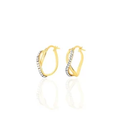 Créoles Ursella Or Jaune Strass