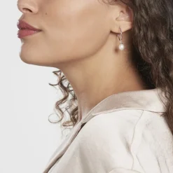 Créoles Walli Argent Blanc Perle De Culture