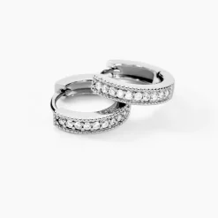 Créoles Yarina Argent Blanc Oxyde De Zirconium