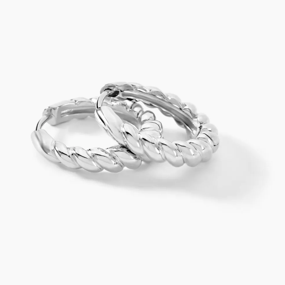 Créoles Ysanne Argent Blanc