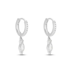 Créoles Ysee Argent Blanc Oxyde De Zirconium