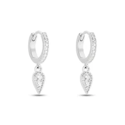 Créoles Ysee Argent Blanc Oxyde De Zirconium