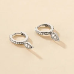 Créoles Ysee Argent Blanc Oxyde De Zirconium