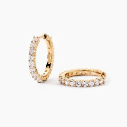 Créoles Zoelia Plaqué Or Jaune Oxyde De Zirconium