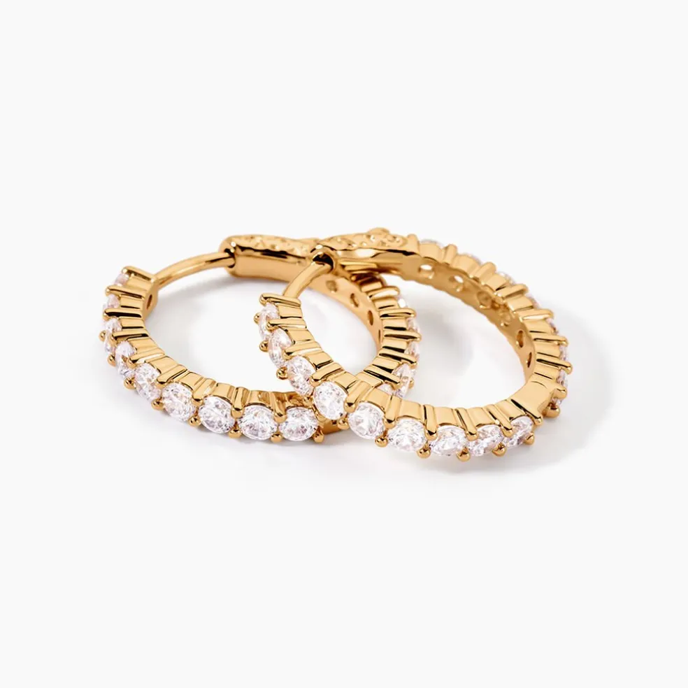 Créoles Zoelia Plaqué Or Jaune Oxyde De Zirconium