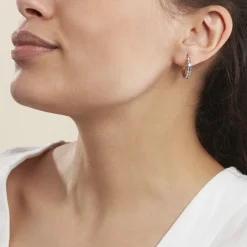 Créoles Zoelia Rondes Plaqué Or Jaune Pièrres De Synthèse