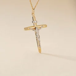 DAMIAN KREUZ 2 Unisex Anhänger Gold 375 (9 Karat) Christus