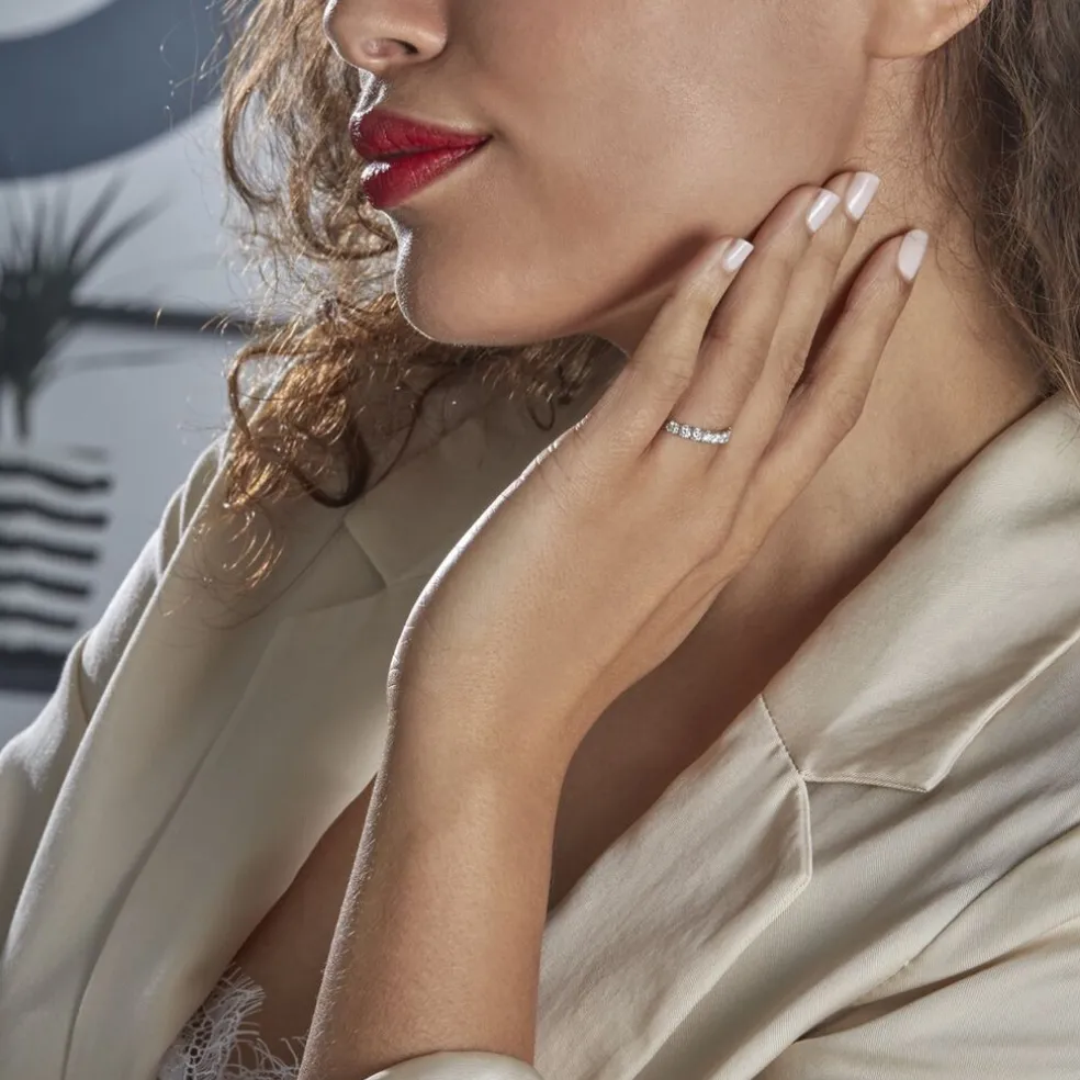 Demi Alliance Eloise Platine Blanc Diamant