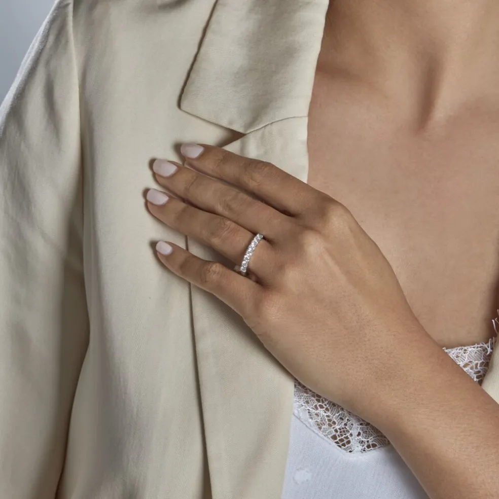 Demi Alliance Eloise Platine Blanc Diamant