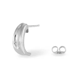 Demi Créoles Anne-christelleae Argent Blanc