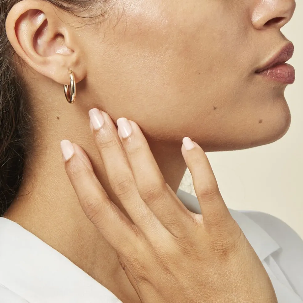 Demi Créoles Anne-christelleae Argent Blanc