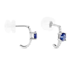 Demi Créoles Barrett Or Blanc Saphir Diamant