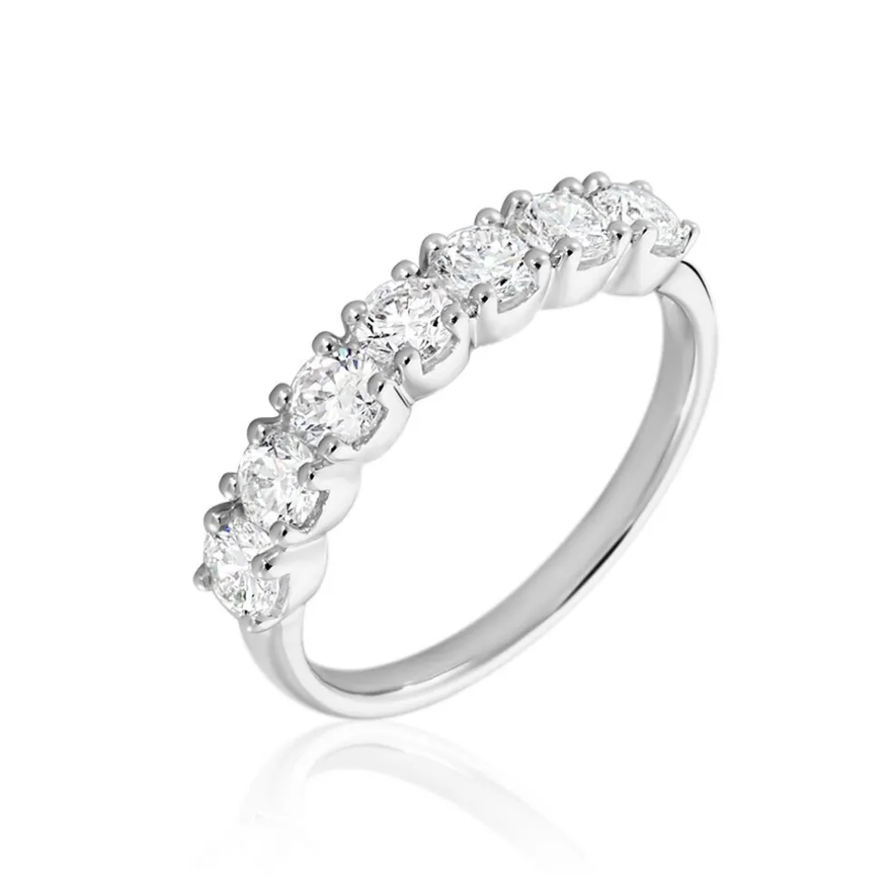 Demi-alliance Eloisa Or Blanc Diamants Synthétique