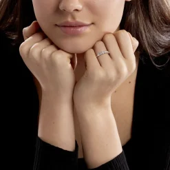 Demi-alliance Eloisa Or Blanc Diamants Synthétique