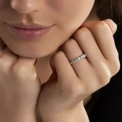 Demi-alliance Eloisa Or Blanc Diamants Synthétique