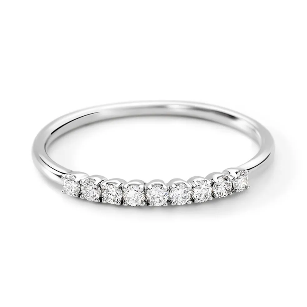 Demi-alliance Hera Platine Blanc Diamant