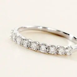 Demi-alliance Or Blanc  Eloisa Diamant Synthetique