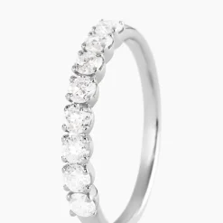 Demi-alliance Or Blanc  Eloisa Diamant Synthetique