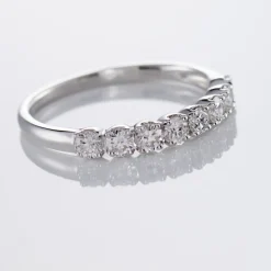 Demi-alliance Or Blanc Eloisa Diamant Synthetique