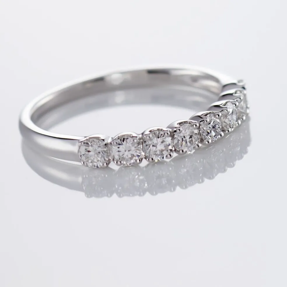 Demi-alliance Or Blanc Eloisa Diamant Synthetique