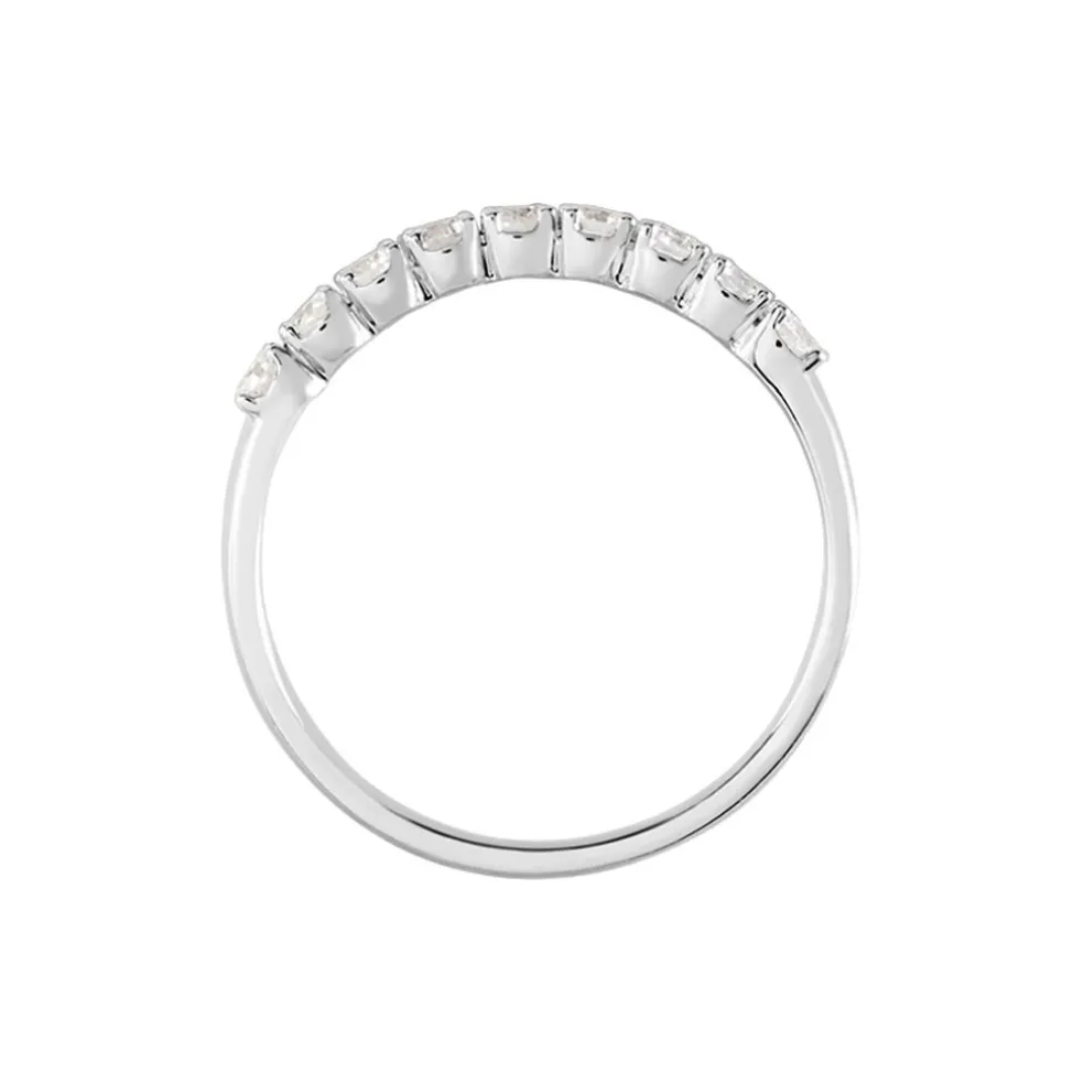 Demi-alliance Or Blanc Eloisa Diamant Synthetique