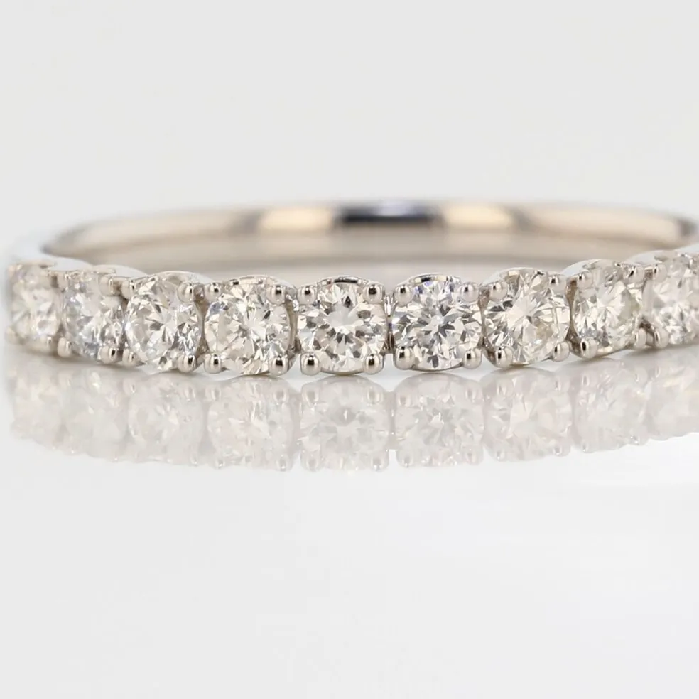 Demi-alliance Or Blanc Eloisa Diamant Synthetique