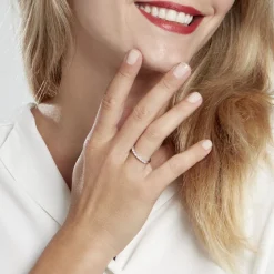 Demi-alliance Or Blanc Eloisa Diamant Synthetique