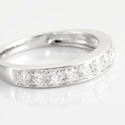 Demi-alliance Or Blanc  Valentine Diamant Synthetique